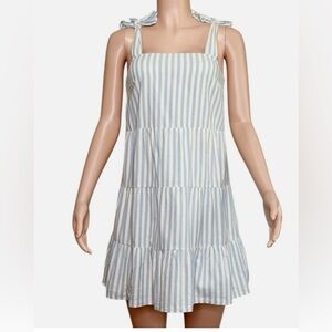Sezane Anne Tie Shoulder Dress in Stripe
